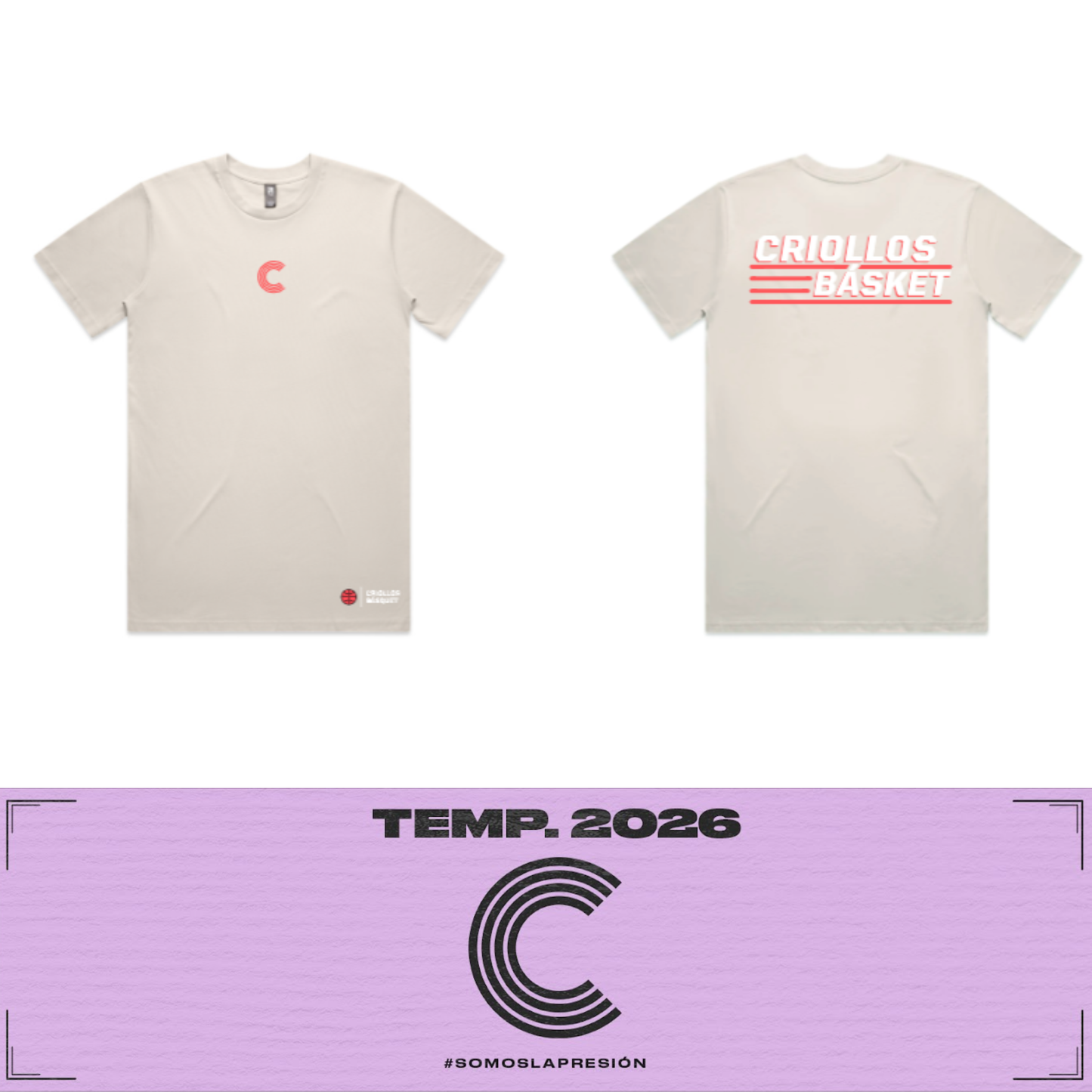 T-Shirt-Criollos Básquet-Crema
