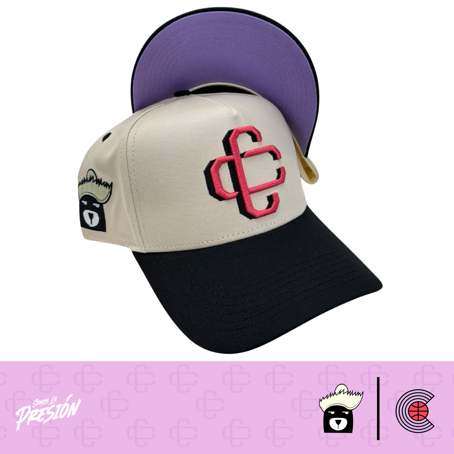 OVER TOP - Gorra CC (Crema y negra)